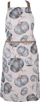Clayre & Eef Tablier de cuisine 70x85 cm Gris Coton Citrouille