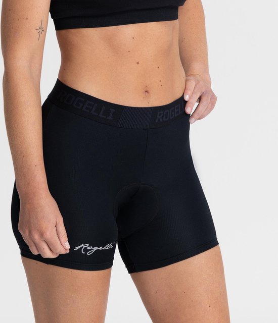 Rogelli Dames Fietsonderbroek - Fiets Ondershort Met Zeem - Zwart - Maat L