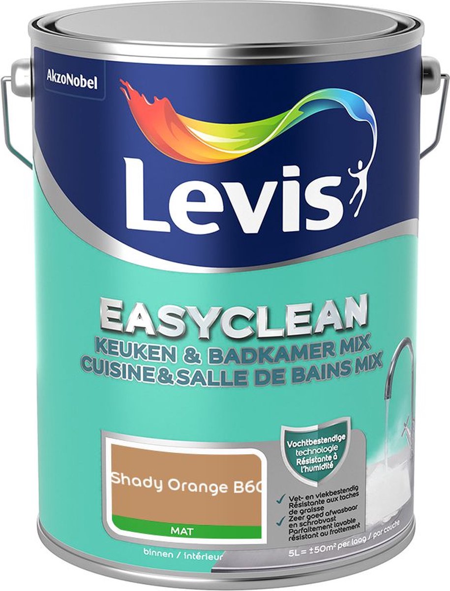 Levis - Easyclean Keuken & Badkamer Mix - Shady Orange B60 - Mengverf - 5 L