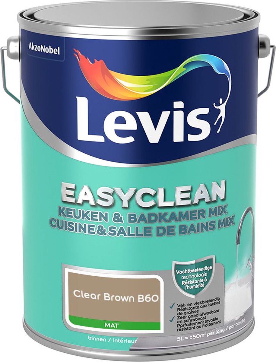 Levis - Easyclean Keuken & Badkamer Mix - Clear Brown B60 - Mengverf - 5 L