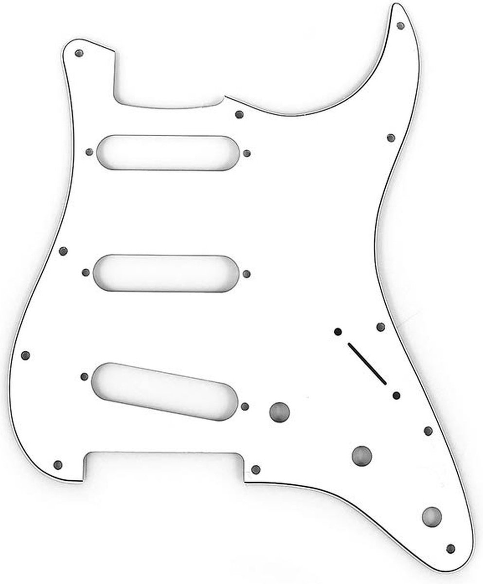 Fender 991374000 pickguard Strat®, SSS, 11 screw holes, 3-ply, parchment
