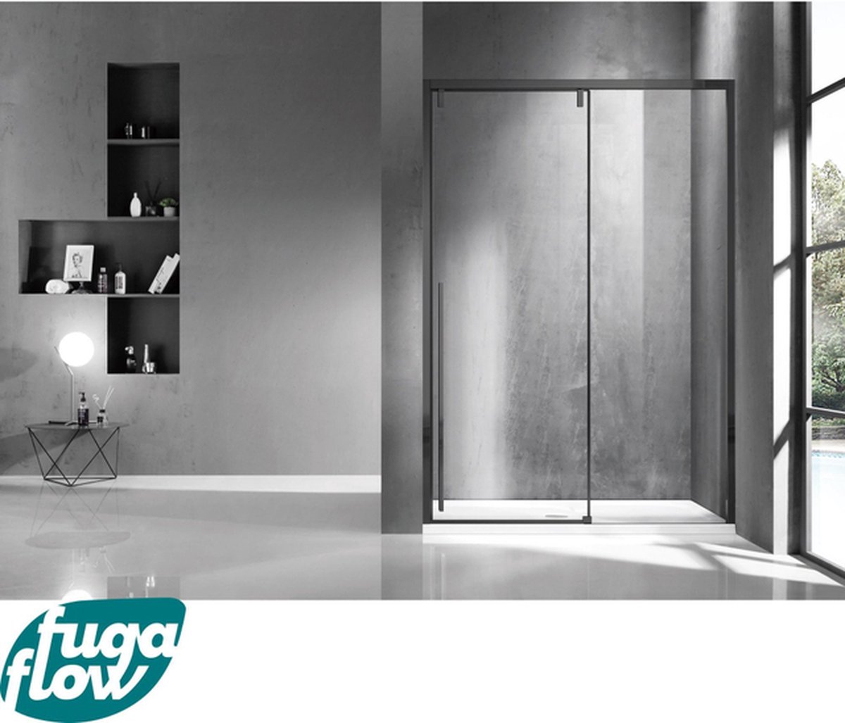 Marenza Neptune Schuifdeur - 130x200cm - softclose - links/rechts - mat zwart