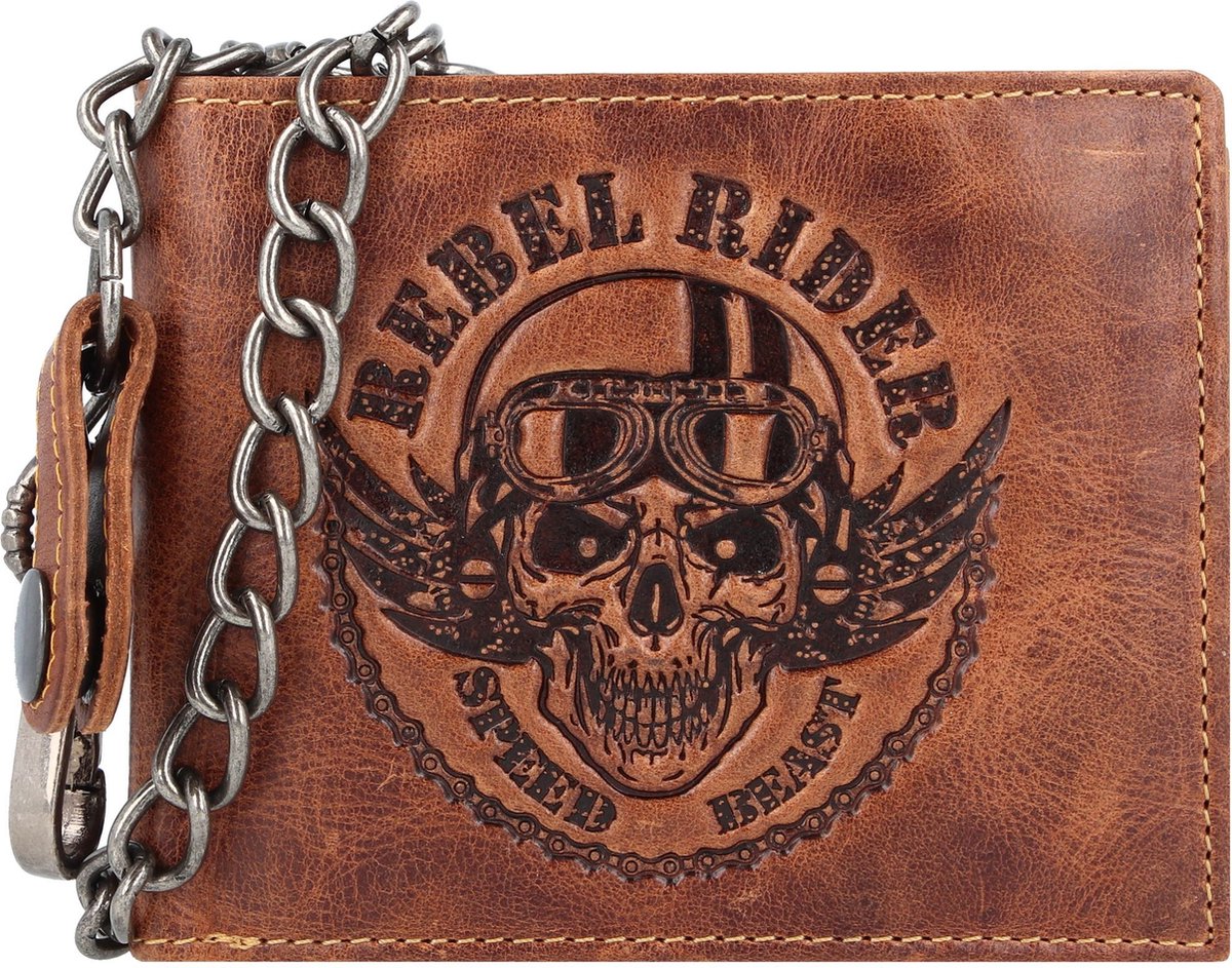 Greenburry Rebel Rider Biker Portemonnee Leer 13 cm - Jongens - Horizontaal - brown
