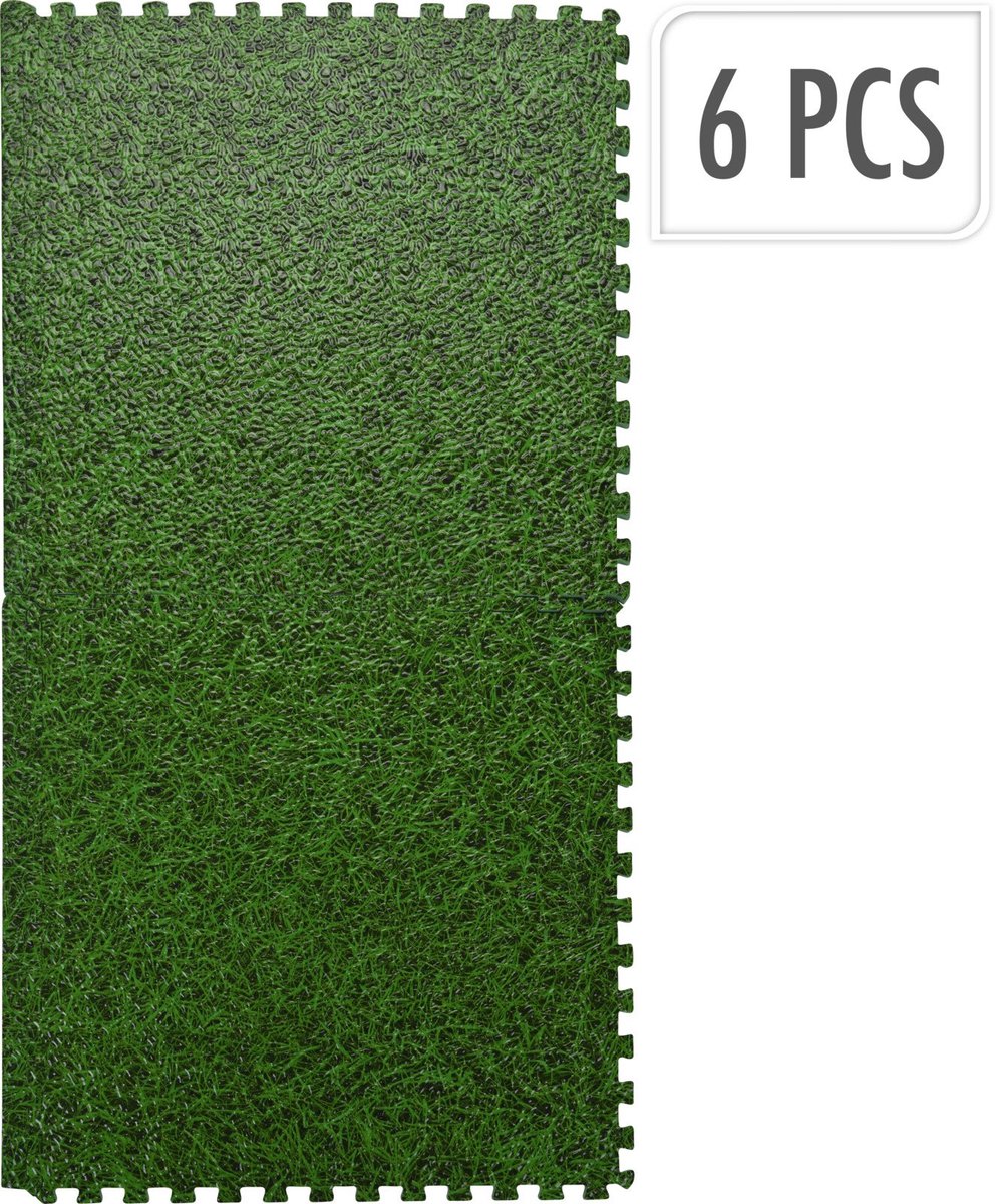 Zwembad Vloermat - tegels - 40 x 40 cm - grasprint - 6 stuks