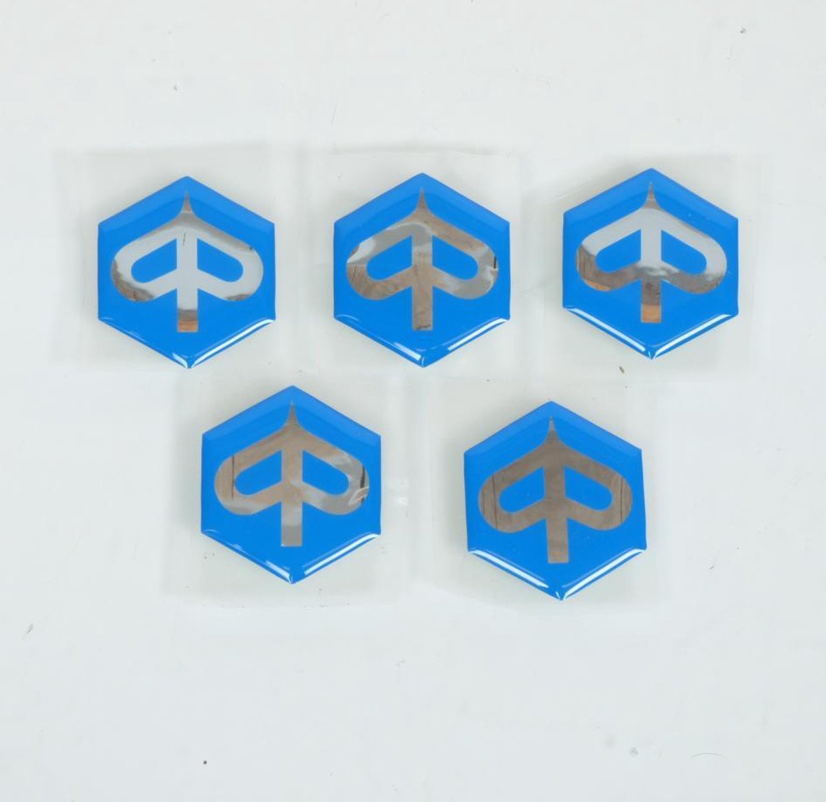 sticker 5 emblemen rms voor scooter piaggio 295596 / 31x27mm nieuw
