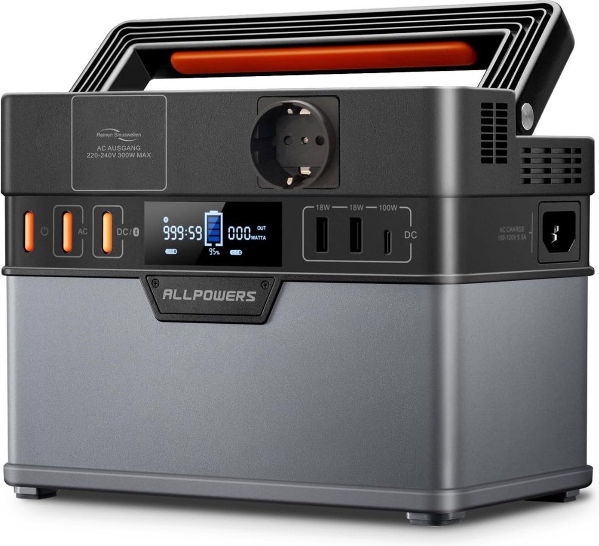 ApexArte® Powerstation - Powerbank - Stroomgenerator - Aggregaat - Zwart met Grijs