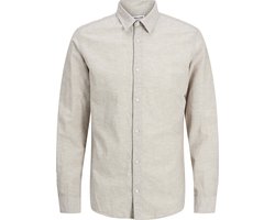JACK&JONES PLUS JJEBREEZE LINEN BLEND SHIRT LS SN PLS Heren Overhemd - Crockery