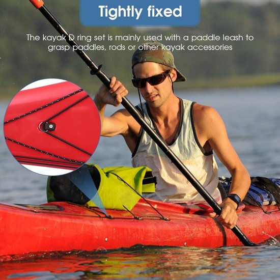Aigend 10pcs Kayak D Ring, Kayak D Anelli Boat Rigging D Ring Safety Tie Down Loop Deck Accessori di Montaggio con Viti M6 per Canoa Kayak Pesca in Barca a Vela