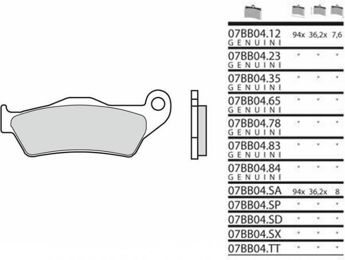 Plaquette de frein Brembo pour Moto VOR 500 495 Cross 1999 AV Neuf