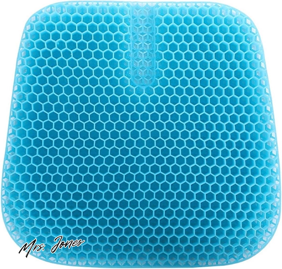 Mrs. Jones Premium Collection Orthopedisch Gel Zitkussen - Ademend - Honingraat - Bionisch - Antislip - Blauw - 47x42x3 cm Zie foto's