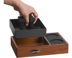 Tamper Station voor Espresso - Houten Koffie Organiser met Siliconen Mat 49-58mm