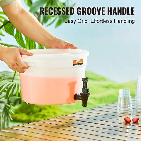 Drankdispenser, 11 L x 2 Drankdispensers voor Feesten, Plastic Sapdispenser met Staande Kraandeksel, IJsthee Limonade Sapwaterdispenser, voor Restaurants, Hotels, Feesten | NL