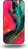 Smartphonica Coque de téléphone pour OPPO A9 2020 avec imprimé marbre rouge vert – Coque arrière en TPU Design marbre rouge vert pour OPPO A9 (2020)