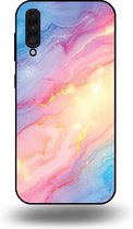 Coque Smartphonica pour Samsung Galaxy A50 avec motif marbré Glitter arc-en-ciel - Coque arrière en TPU Design marbré Glitter Rainbow -en-ciel pour Samsung Galaxy A50