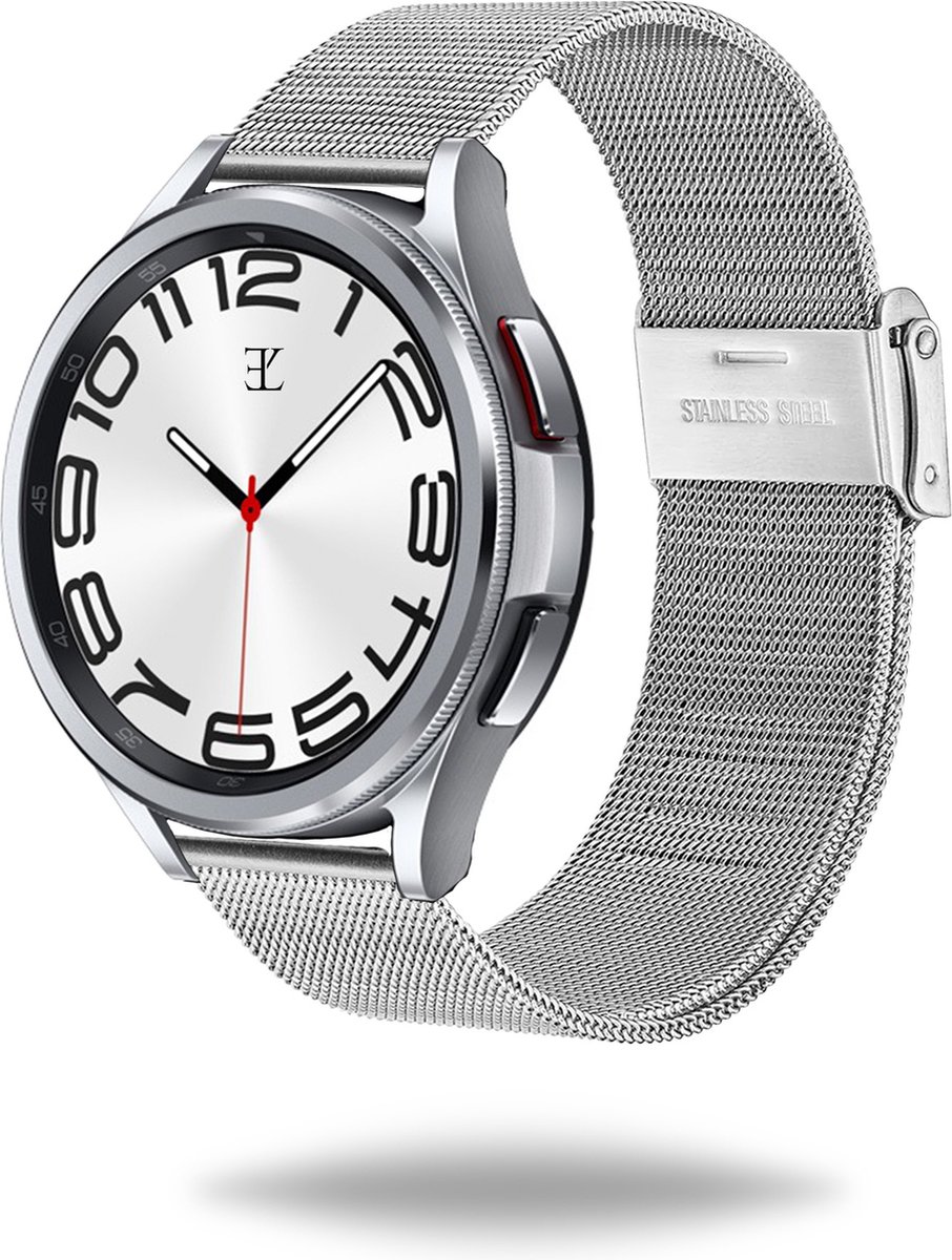 Elysian Horlogebandje - Roestvrij Stalen Mesh (Milanese Loop) - 20mm - Quick Release - Verstelbaar - Compatibel met Samsung Galaxy Watch 4/5/6