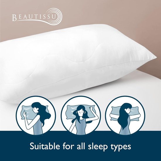 Oreiller 40x80 cm Coussin matelassé en microfibre - Lavable - Anti-allergie - Oreiller Medium doux