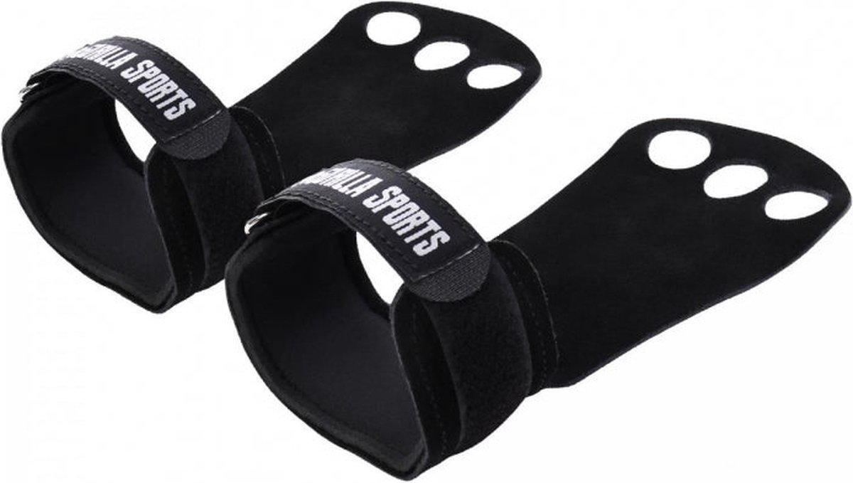 Gorilla Sports - Grip Gloves - Handschoenen - Gewichtheffen - Zwart - Maat M
