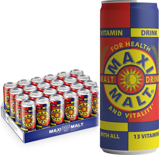 Maxi Malt - Non-alcoholische Moutdrank met 13 Vitamines - Verfrissend en Voedzaam - 24 x 250ml