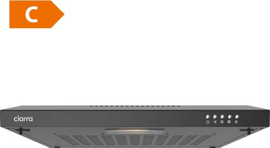 CIARRA CBCB6903 – 60cm Onderbouw Afzuigkap Zwart – inclusief koolstoffilter – 220m3