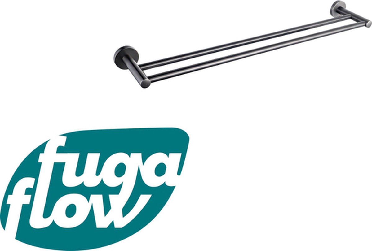 FugaFlow Eccelente Acces Handdoekhouder - dubbel - rond - Gunmetal PVD