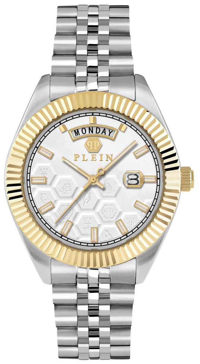 Philipp Plein Date Superlative Gent PWPVA0324 Horloge - Staal - Zilverkleurig - Ø 42 mm