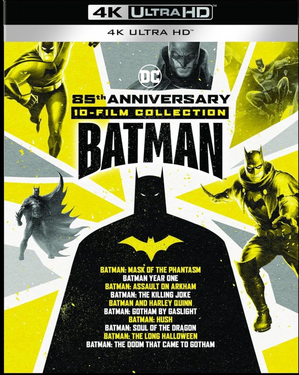 Batman: Mask of the Phantasm / Year One / Assault on Arkham / The Killing Joke / Gotham by Gaslight / Hush / Soul of the Dragon / The Long Halloween / The Doom That Came to Gotham / Batman and Harley Quinn [BOX] [10xBlu-Ray 4K]-