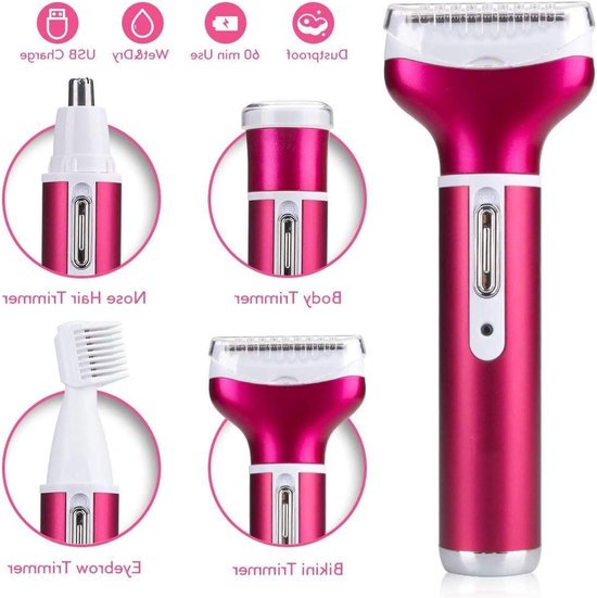Electric Women's Shaver Hair Remover Set - Painless Epilator - USB ...