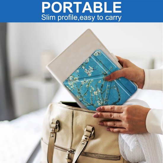 e-Reader Hoesje Origami Book Case met Wake/Sleep-functie - Kobo Libra Colour Hoesje - Bloesem van Mobigear — afbeelding 2