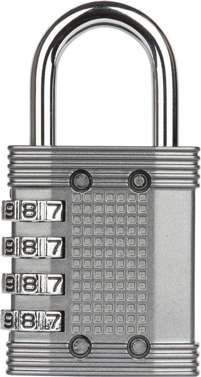 New Age Devi - 80 mm zilveren hangslot met cijferslot