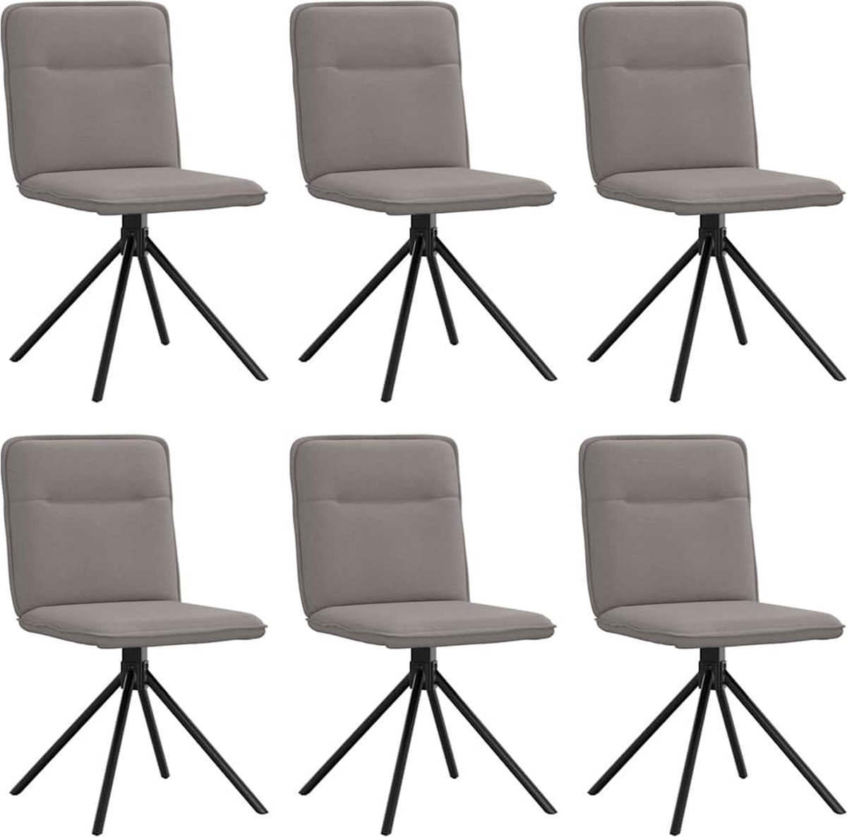 vidaXL Eetkamerstoelen 6 st stof taupe