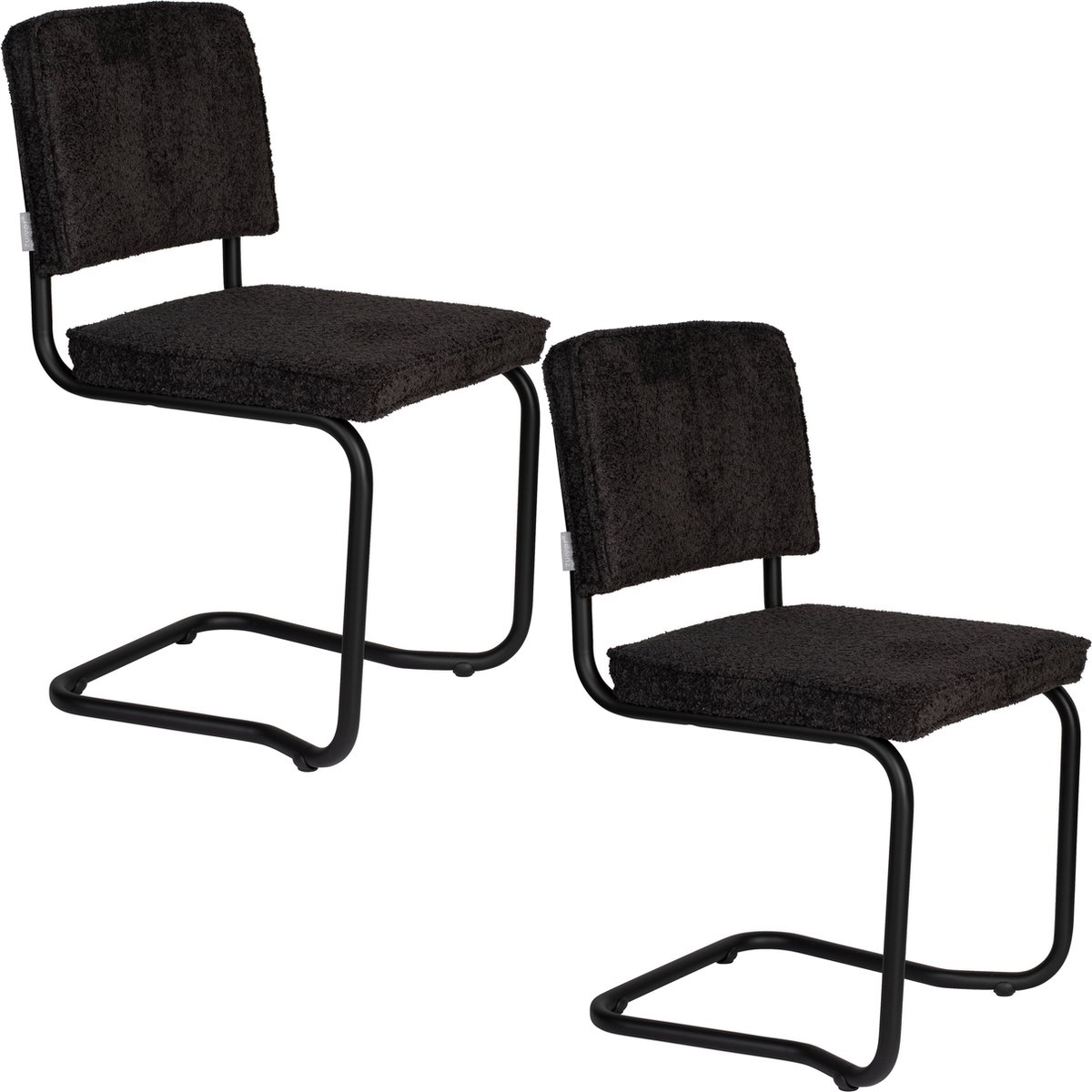 Ridge Kink Soft Eetkamerstoelen Zwart - Set van 2