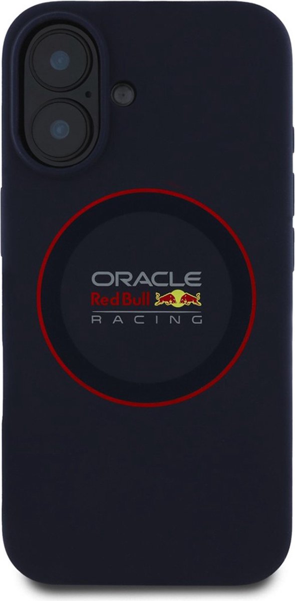 Red Bull Racing Silicone Red Ring Back Cover hoesje met MagSafe voor Apple iPhone 16 Plus - Donkerblauw van Merkloos — afbeelding 3