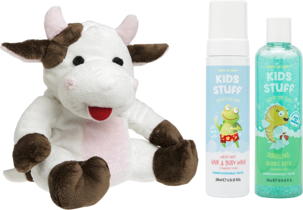 Goedkoopste Cherry Belly Kersenpitknuffel Koe & Kids Blue Stuff Bad Blauw - Kids Stuff Bubble Bath Sparkling - Kids Stuff Hair & Body Wash Wacky Whip - Cherry Belly Warmteknuffel Koe