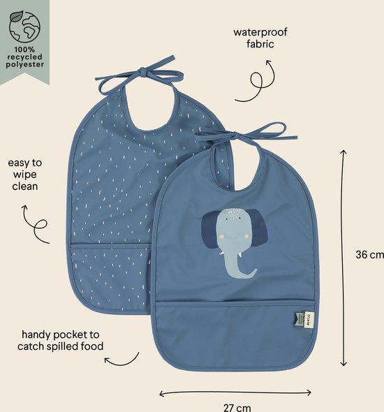 Trixie Waterdicht slabbetje 2-pack - Mevrouw Olifant van Trixie — afbeelding 2