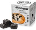 Verpakking met Petromax cabix plus briketten, 3kg. Zwarte briketten met golvende bovenkant, voor vuurpot en barbecue.