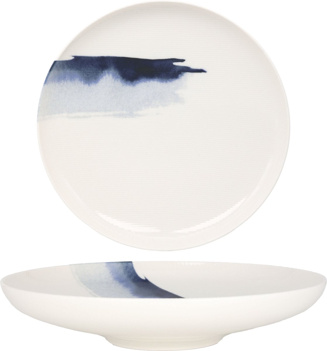 Bonna Diepbord - Blue Wave - Porselein - 25 cm (1300cc) - set van 6