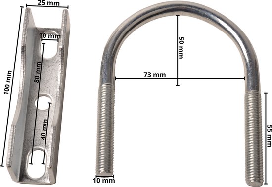Profi Disselklemmen voor neuswiel klem voor dissel van rond 60 en 70 mm van Pro — afbeelding 5
