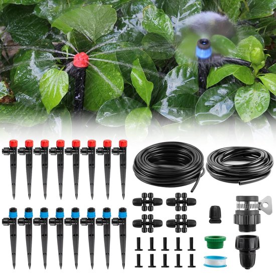 Geïnstalleerd automatisch bewateringssysteem tuinb
