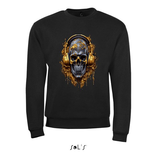 Sweat-shirt 2-140 Skull gold Headphone - 4xL