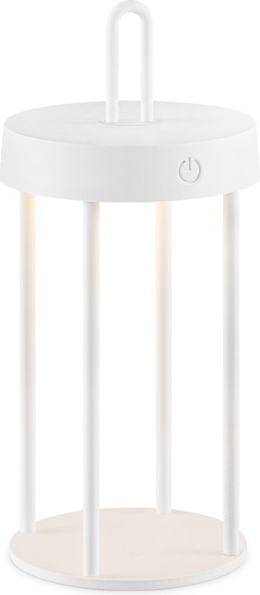 Home Sweet Home - Draadloze Oplaadbare LED Tafellamp - Binnen & Buiten - Dimbaar - ø12.8 × 28.4 cm - Warmwit licht - 3000mAh - White