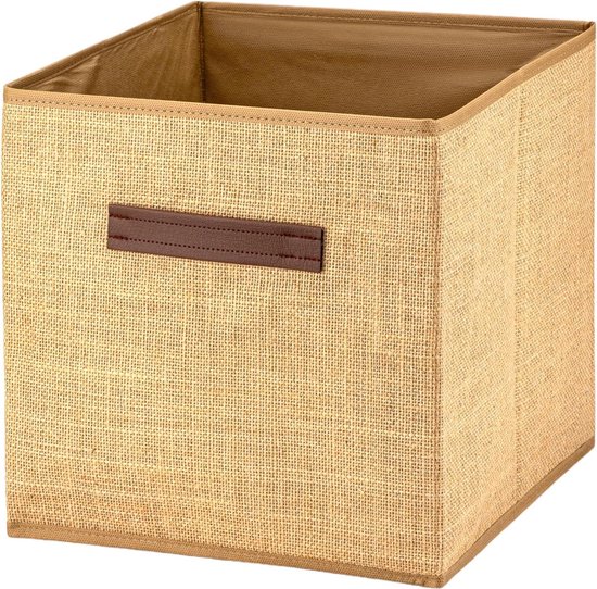 5Five gevlochten jute opbergmand met handvaten - naturel