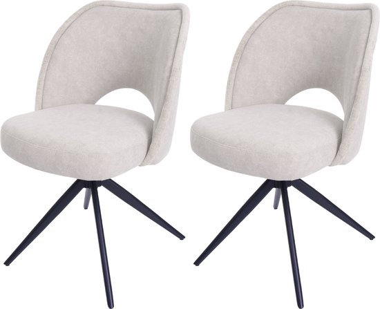 Set Van 2 Eetkamerstoelen MCW N72 Gestoffeerde Keukenstoel Draaibaar set-van-2-eetkamerstoelen-mcw-n72-gestoffeerde-keukenstoel-draaibaar
