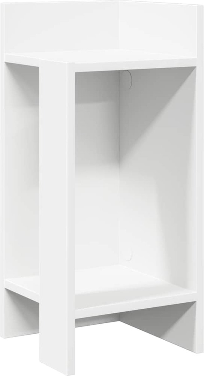 vidaXL Bijzettafels - 2 - st - met - plank - 25,5x27x60 - cm - wit