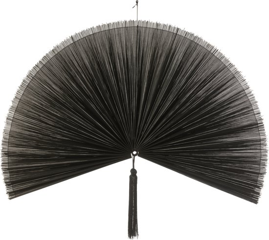 J-Line Déco Murale Éventail+Floche Noir Large