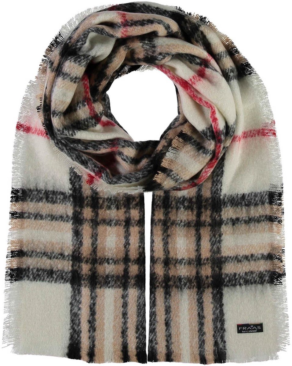 FRAAS Sjaal Cashmink® stole with FRAAS pattern Cream White Wit Veelkleurig