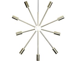 Star Trading Gouden metalen ster 'Pix' voor 9 x E14 lampen, moderne hanglamp, netvoeding, Ø 50cm