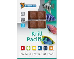 SuperFish Diepvriesvoer Krill Pacifica diepvriesvoer | 100 gram blister voor aquariumvissen Diepvries