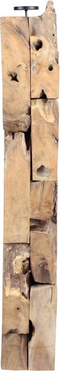 DKNC - Kaarsenhouder Finn - Erosiehout - 18x18x118cm - Bruin