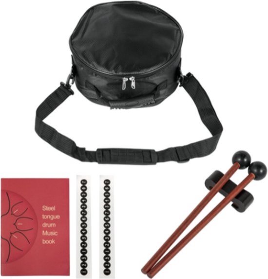 Happyment Steel Tongue Drum - 25 cm - 11 noten - Handdrum - Tong drum - Yoga - Handpan - Marineblauw van Merkloos — afbeelding 4