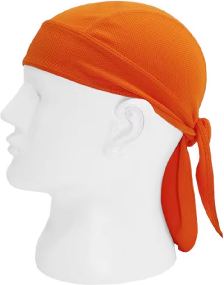 Scoby - Sport Bandana - Fietsmuts Voor Onder De Helm - Ventilerend Sportmutsje - Oranje - One Size - Voor Volwassenen
